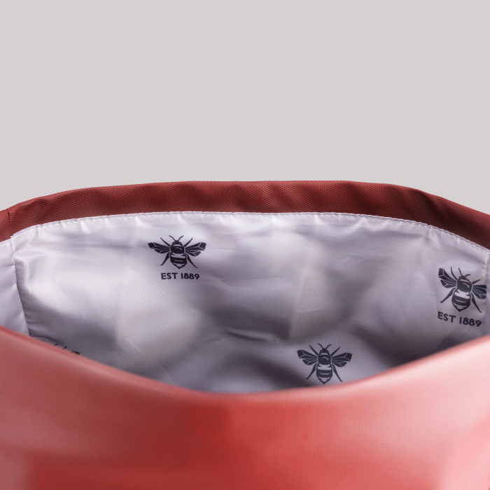 Oxford & Cambridge lined Earth Red Roll Top Bag
