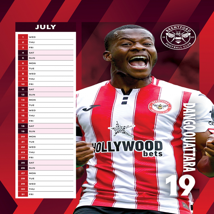 2026 Brentford FC Calendar