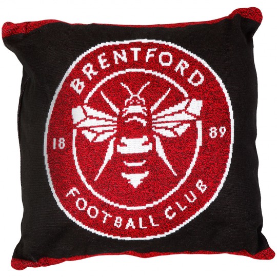 Bees Luxury black/red crest cushion