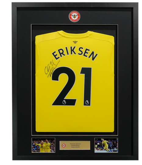 Christian Eriksen Away Shirt Signed Frame 21/22