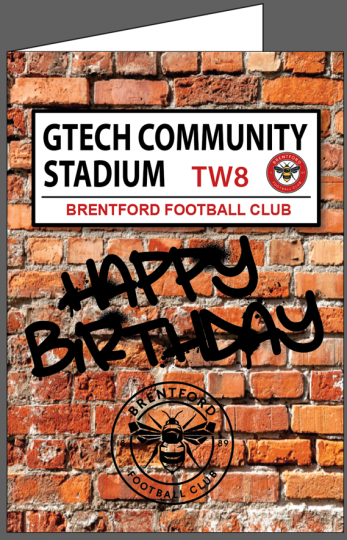 Brentford Happy Birthday Graffiti Card A4