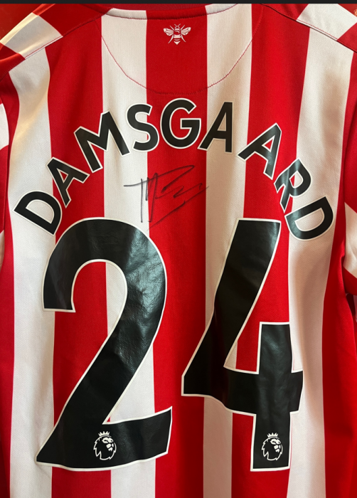 Mikkel Damsgaard Signed Match Shirt vs Chelsea