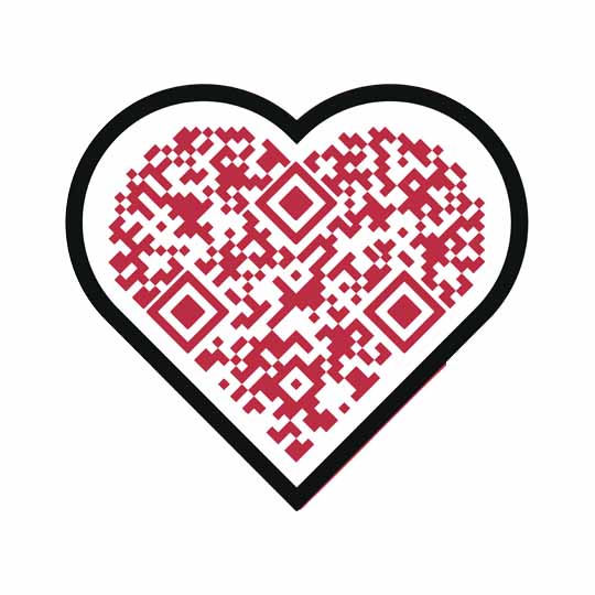 Iron-on Heart QR Code Patch